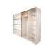 Gold Dulap 2800 Crem cu usi MDF Lucios si Oglinda + 1 Comoda